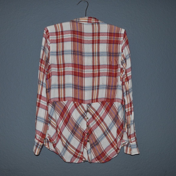 248  LUCKY BRAND Red Bungalow Plaid Soft Flannel Shirt - Picture 5 of 8